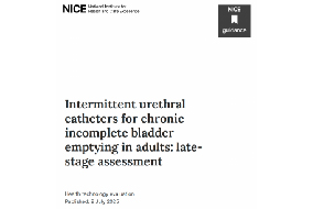Intermittent urethral catheters for chronic incomplete bladder emptying in adults